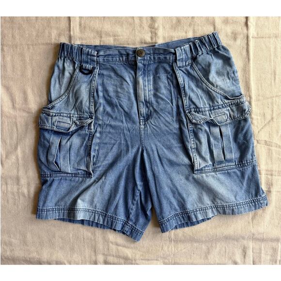 Sun River Other - Vintage Sun River Clothing Co 90's Denim Cargo Hiking Shorts Size 36 Utility